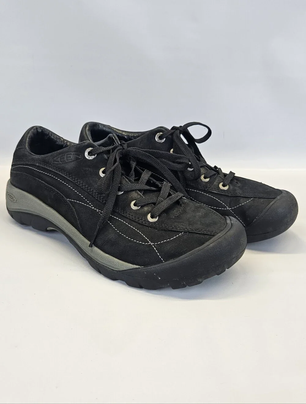 Keen Toyah Shoes Womens 9.5 Black Leather Hiking Oxford Sneaker Outdoor